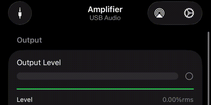 cropped screen recording of the output section showing me badly playing guitar in a way that creates a clipped signal